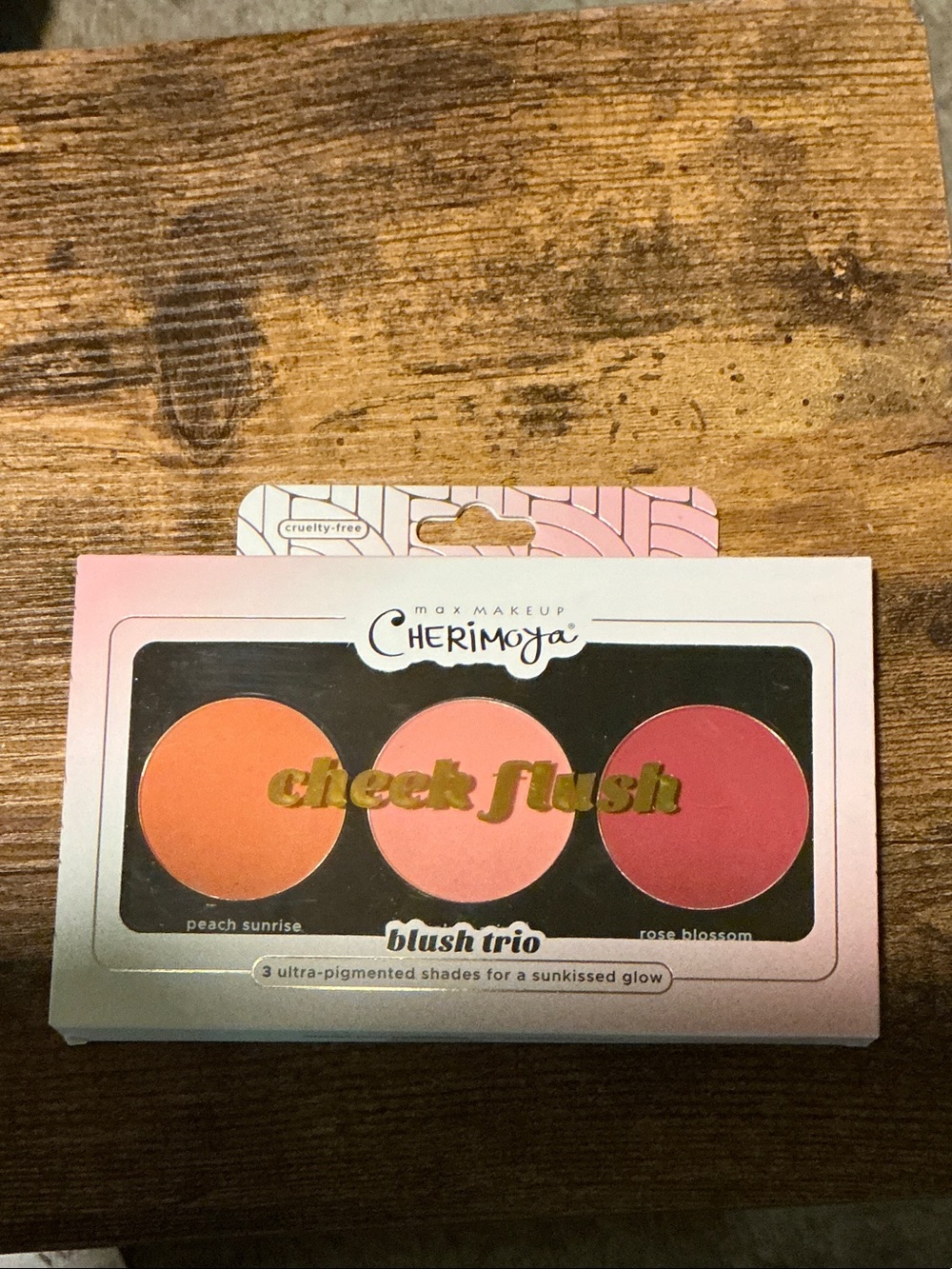 Max Makeup Cherimoya Cheek Flush Trio - Peach, Pink, Berry